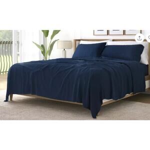 Ienjoy Home Linen Bamboo Blend KING Sheet Set Blue NEW $460
